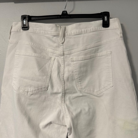 J. Crew Slim Wide Leg Crop Jeans Women Size 32 White Raw Hem High Rise - Picture 3 of 11